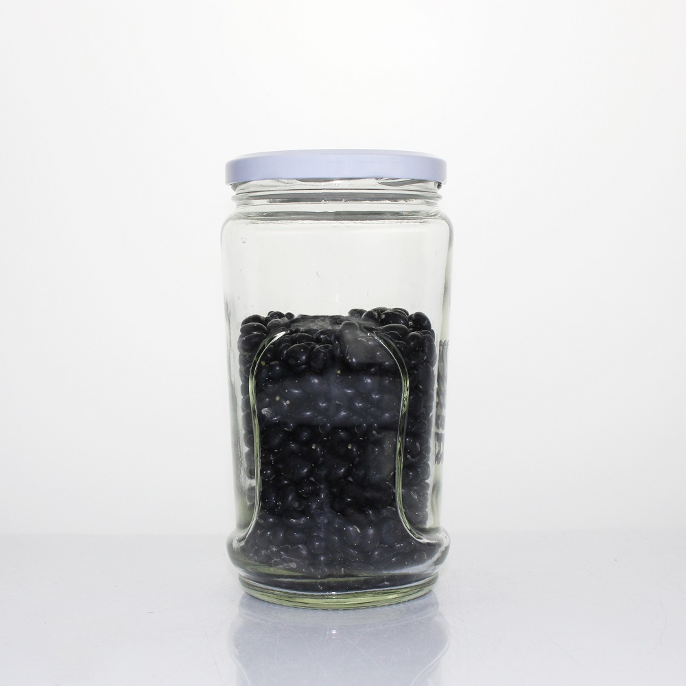 Clear 850ml Food Glass Jar with Aluminium Caps 
